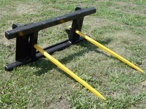 2 prong bale spear for skid steer|skid steer hay bale spear.